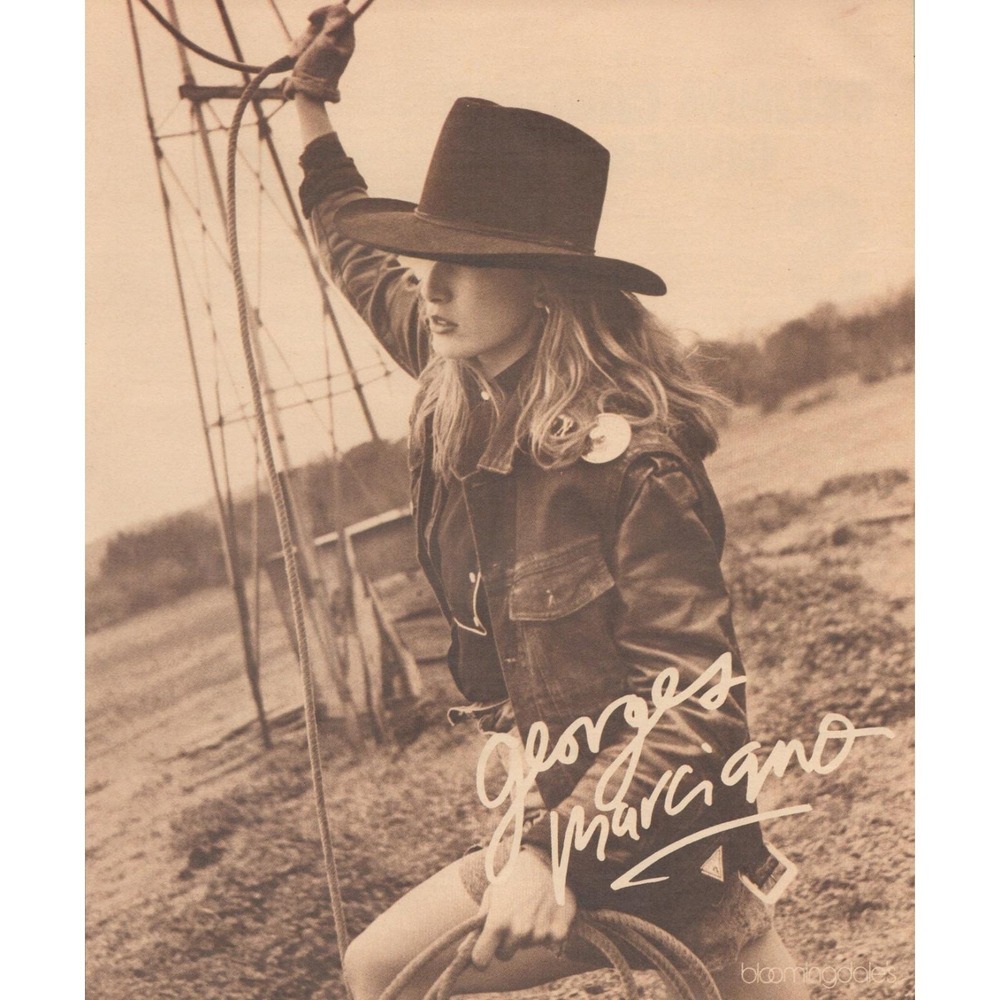 Vintage 1986 George Marciano Print Ad Bloomingdales Western Cowboy Chic Fashion
